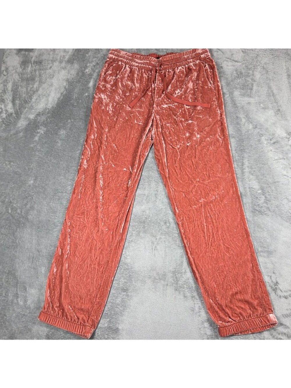 J Crew Pants Womens 10 Tall Burnished Orange Velvet Dressy Cocktail Joggers